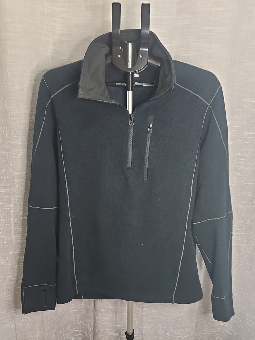 Kühl Men's Black Half-Zip Pullover with Contrast Stitching